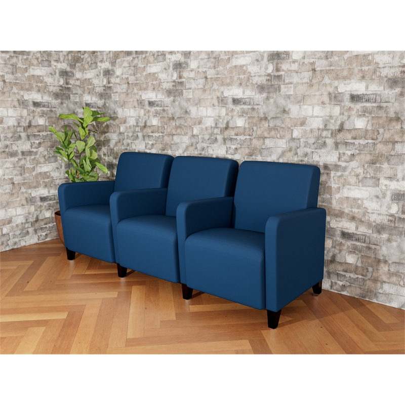 Lesro Ravenna Lounge Reception 3 Seat Tandem Seating in Blue