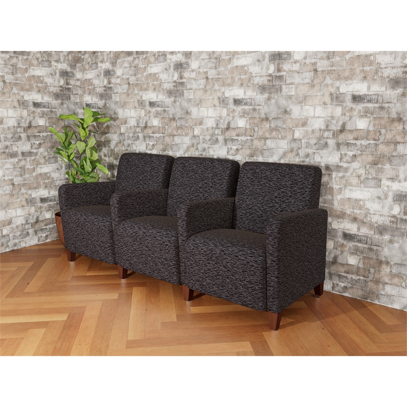 Lesro Ravenna Lounge Reception 3 Seat Tandem Seating in Black
