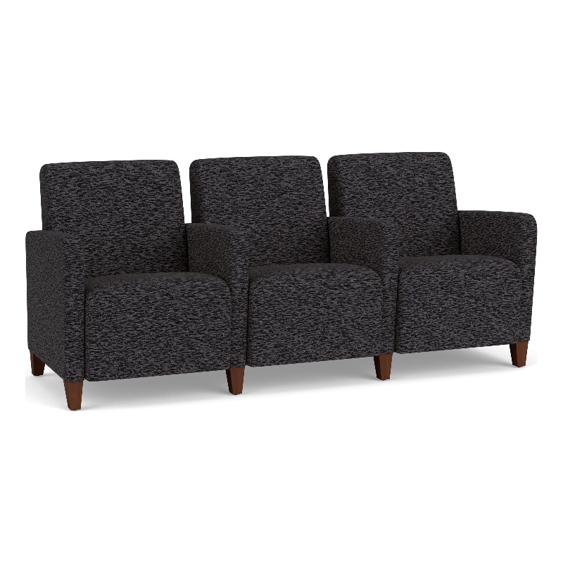 Lesro Ravenna Lounge Reception 3 Seat Tandem Seating in Black