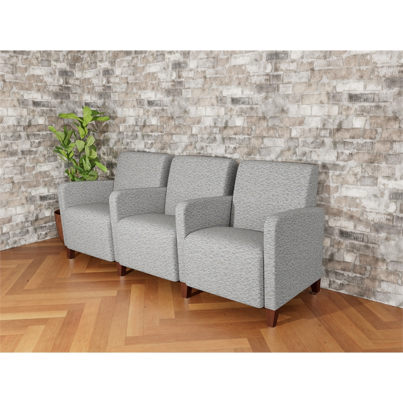 Lesro Ravenna Lounge Reception 3 Seat Tandem Seating in Gray