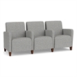 Lesro Ravenna Lounge Reception 3 Seat Tandem Seating in Gray