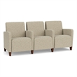 Lesro Ravenna Lounge Reception 3 Seat Tandem Seating in Beige