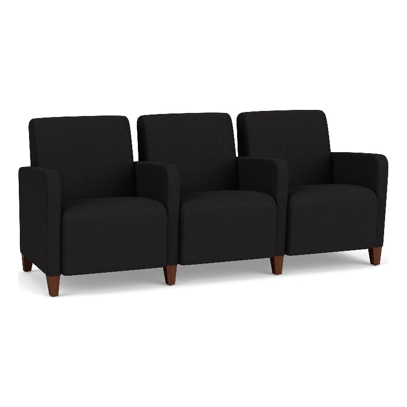 Lesro Ravenna Lounge Reception 3 Seat Tandem Seating in Black