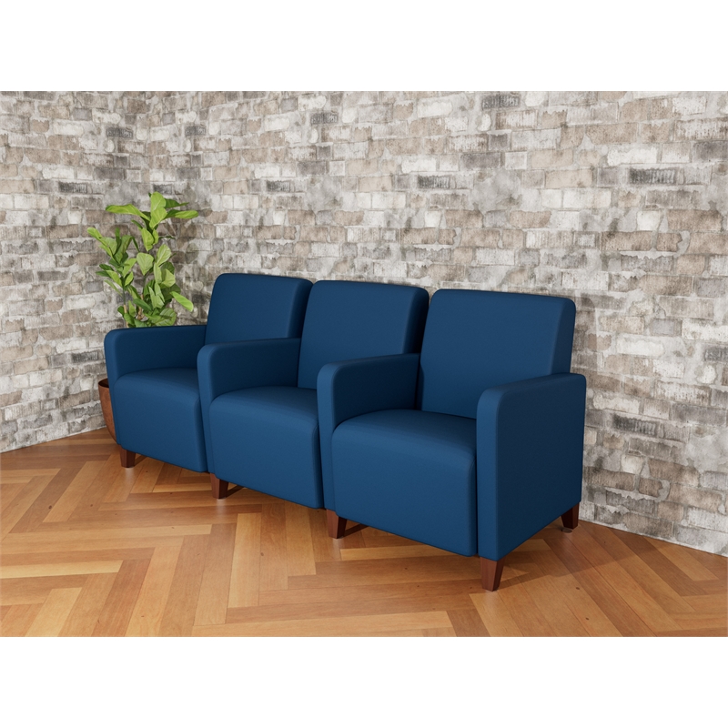 Lesro Ravenna Lounge Reception 3 Seat Tandem Seating in Blue