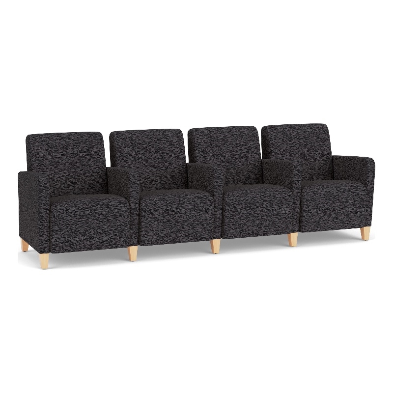 Lesro Ravenna Lounge Reception 4 Seat Tandem Seating in Black