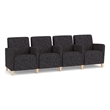 Lesro Ravenna Lounge Reception 4 Seat Tandem Seating in Black