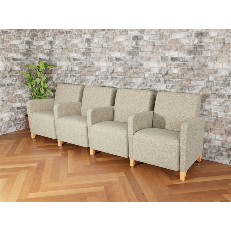 Lesro Ravenna Lounge Reception 4 Seat Tandem Seating in Beige