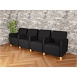 Lesro Ravenna Lounge Reception 4 Seat Tandem Seating in Black