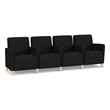 Lesro Ravenna Lounge Reception 4 Seat Tandem Seating in Black
