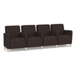 Lesro Ravenna Lounge Reception 4 Seat Tandem Seating in Brown