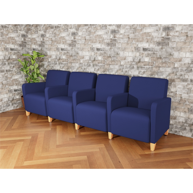 Lesro Ravenna Lounge Reception 4 Seat Tandem Seating in Blue