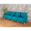 Lesro Ravenna Lounge Reception 4 Seat Tandem Seating in Teal
