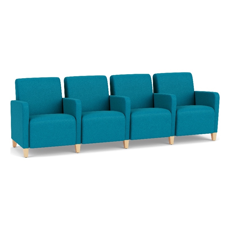 Lesro Ravenna Lounge Reception 4 Seat Tandem Seating in Teal