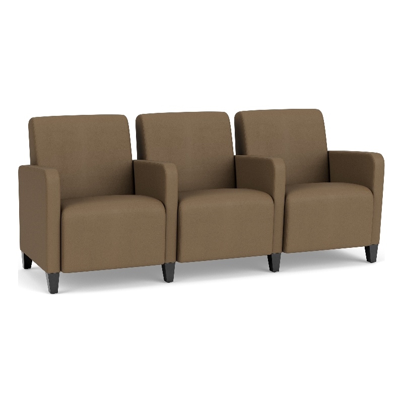 Lesro Ravenna Lounge Reception 3 Seat Tandem Seating in Brown