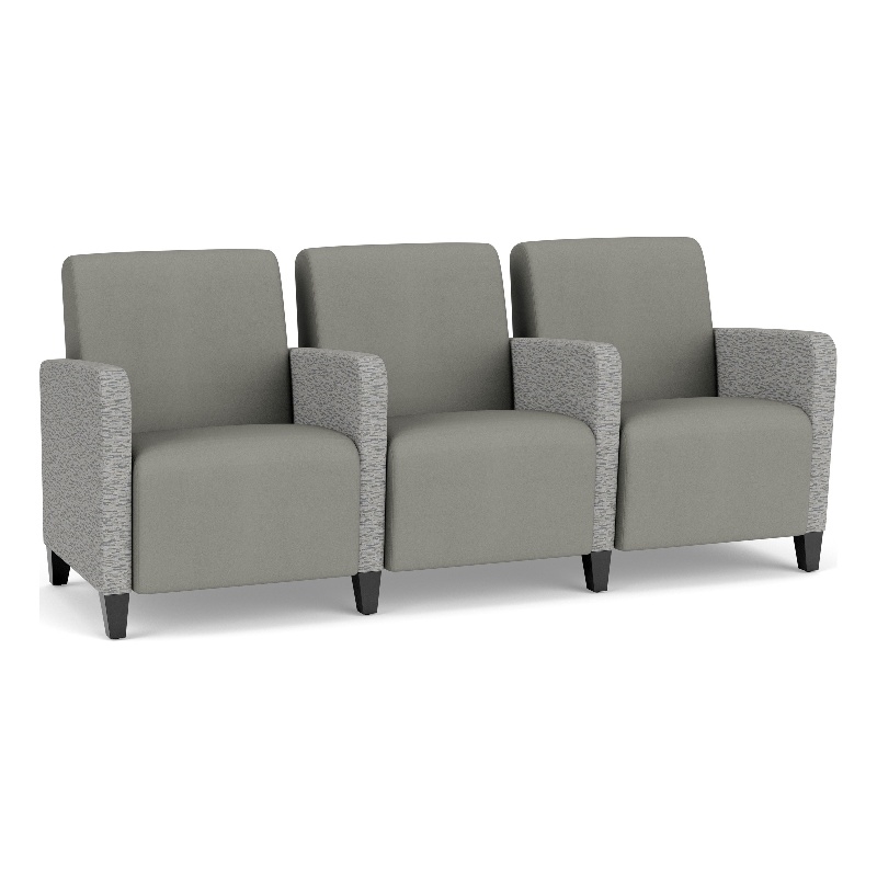 Lesro Ravenna Lounge Reception 3 Seat Tandem Seating in Gray