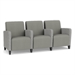 Lesro Ravenna Lounge Reception 3 Seat Tandem Seating in Gray