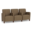 Lesro Ravenna Lounge Reception 3 Seat Tandem Seating in Brown