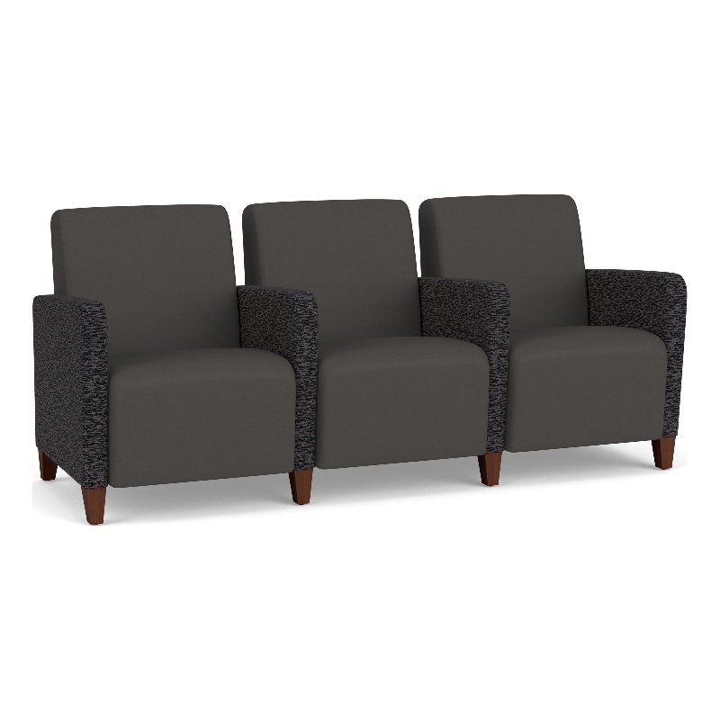 Lesro Ravenna Lounge Reception 3 Seat Tandem Seating in Gray