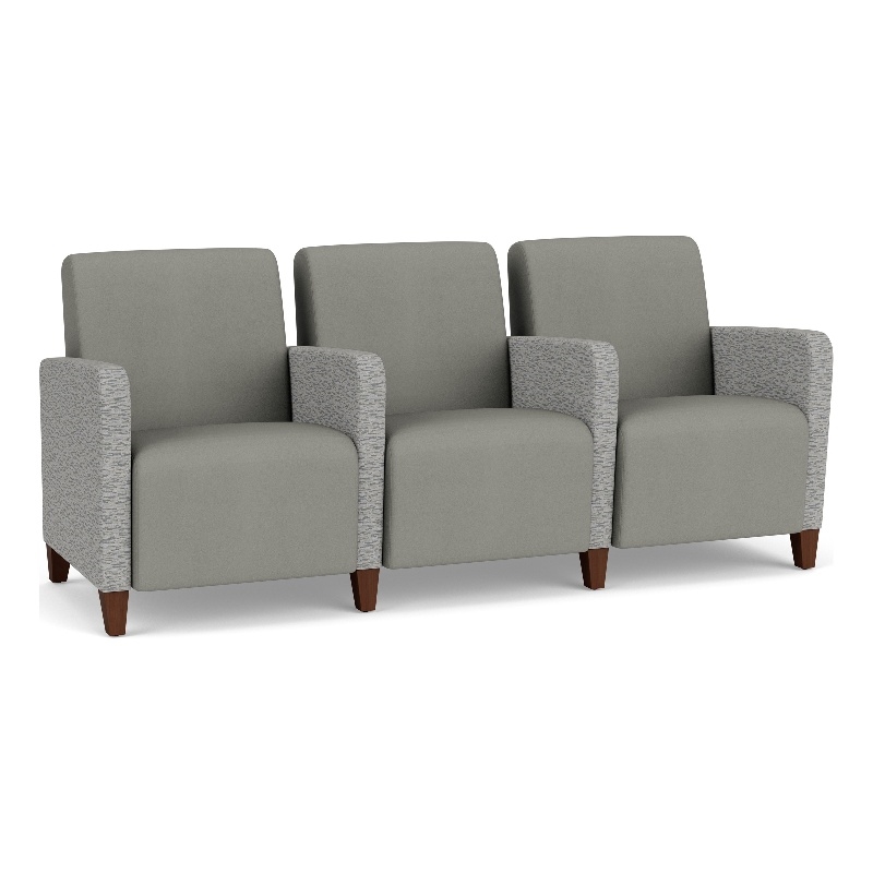 Lesro Ravenna Lounge Reception 3 Seat Tandem Seating in Gray
