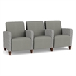 Lesro Ravenna Lounge Reception 3 Seat Tandem Seating in Gray