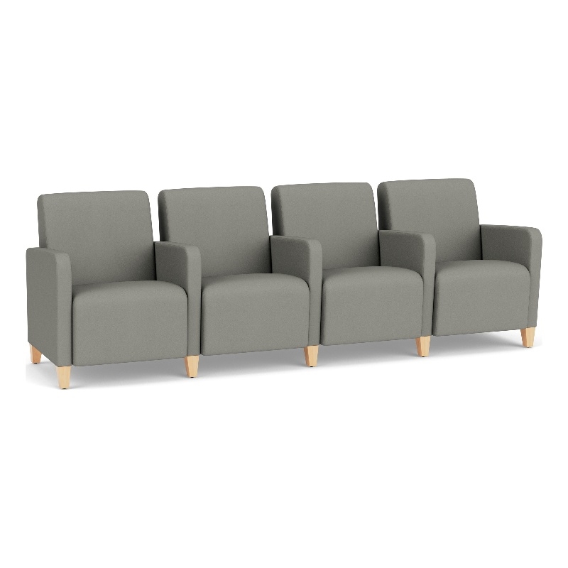Lesro Ravenna Lounge Reception 4 Seat Tandem Seating in Gray