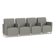 Lesro Ravenna Lounge Reception 4 Seat Tandem Seating in Gray