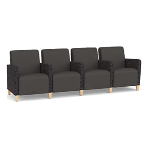 Lesro Ravenna Lounge Reception 4 Seat Tandem Seating in Gray