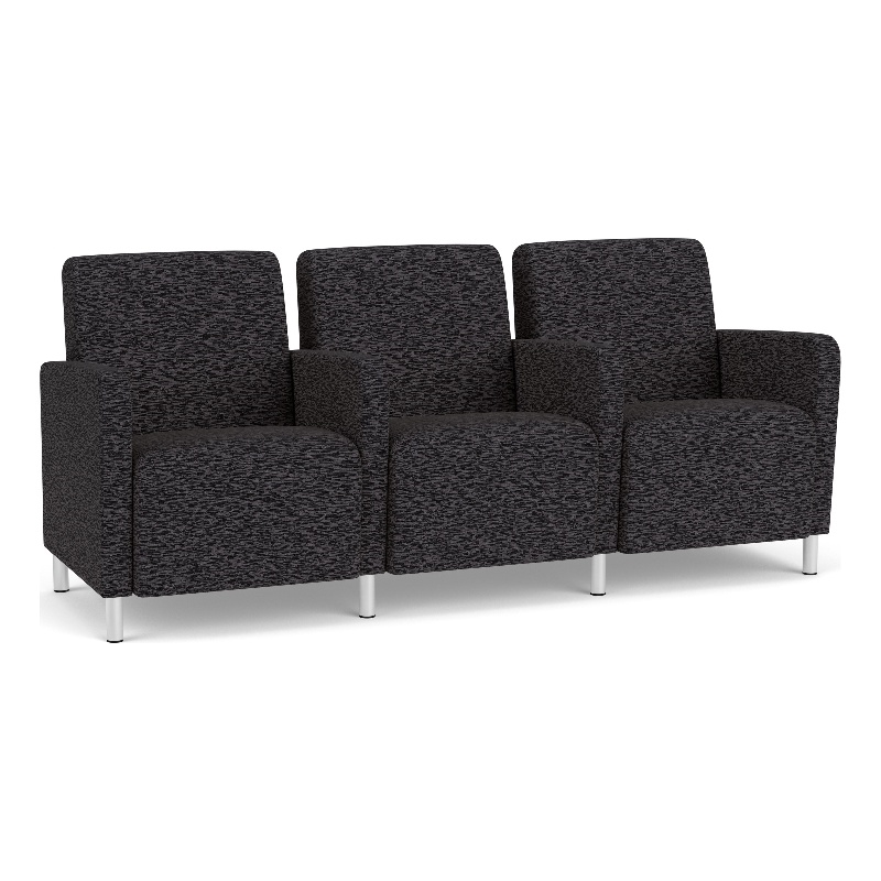 Lesro Ravenna Lounge Reception 3 Seat Tandem Seating in Black