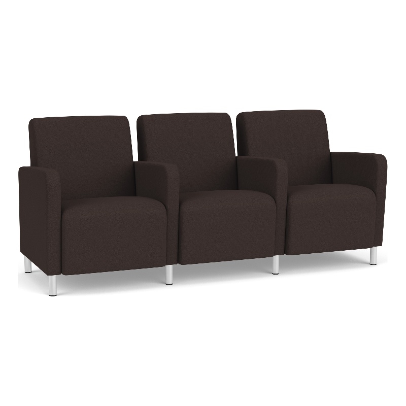Lesro Ravenna Lounge Reception 3 Seat Tandem Seating in Brown