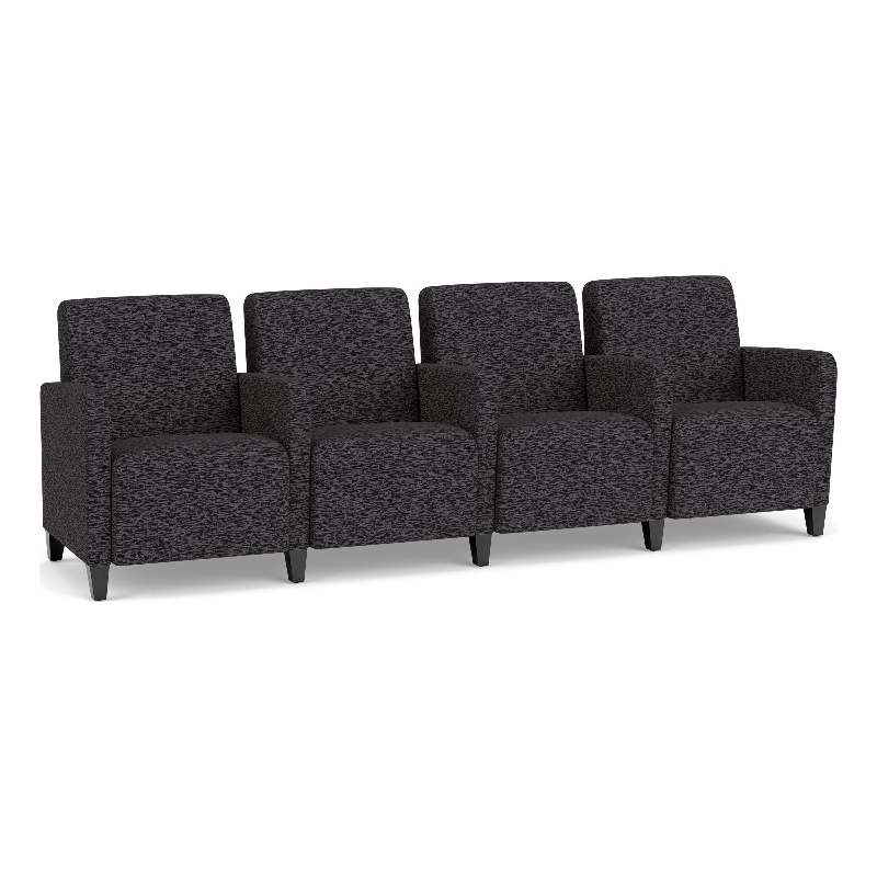 Lesro Ravenna Lounge Reception 4 Seat Tandem Seating in Black
