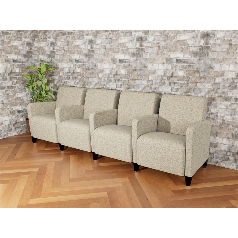 Lesro Ravenna Lounge Reception 4 Seat Tandem Seating in Beige