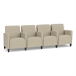 Lesro Ravenna Lounge Reception 4 Seat Tandem Seating in Beige