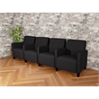 Lesro Ravenna Lounge Reception 4 Seat Tandem Seating in Black