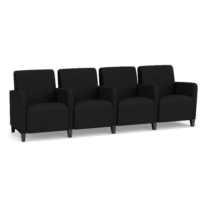 Lesro Ravenna Lounge Reception 4 Seat Tandem Seating in Black