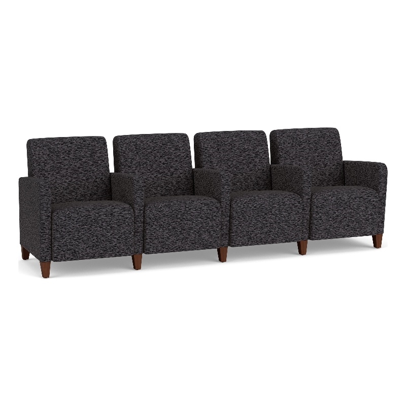 Lesro Ravenna Lounge Reception 4 Seat Tandem Seating in Black
