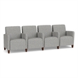 Lesro Ravenna Lounge Reception 4 Seat Tandem Seating in Gray