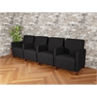 Lesro Ravenna Lounge Reception 4 Seat Tandem Seating in Black