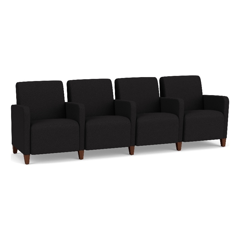Lesro Ravenna Lounge Reception 4 Seat Tandem Seating in Black