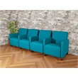 Lesro Ravenna Lounge Reception 4 Seat Tandem Seating in Teal