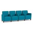 Lesro Ravenna Lounge Reception 4 Seat Tandem Seating in Teal