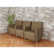 Lesro Ravenna Lounge Reception 3 Seat Tandem Seating in Brown