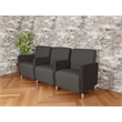Lesro Ravenna Lounge Reception 3 Seat Tandem Seating in Gray