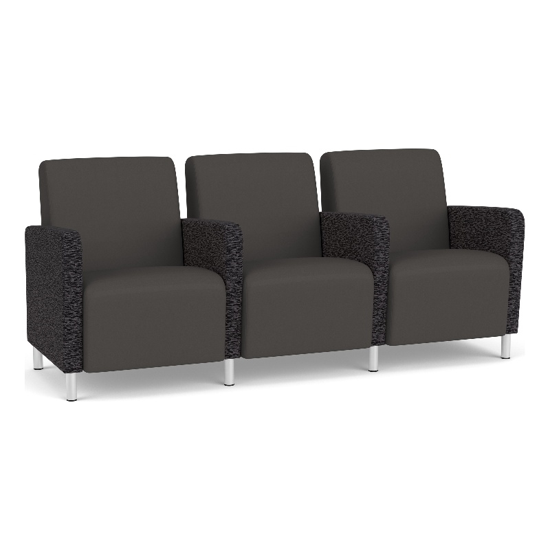 Lesro Ravenna Lounge Reception 3 Seat Tandem Seating in Gray