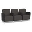 Lesro Ravenna Lounge Reception 3 Seat Tandem Seating in Gray