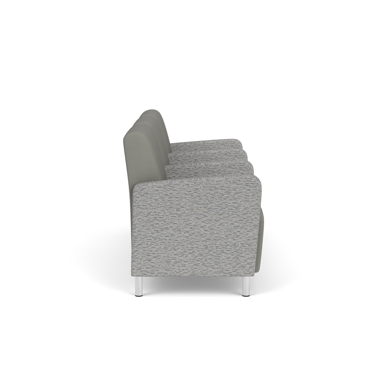 Lesro Ravenna Lounge Reception 3 Seat Tandem Seating in Gray