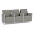 Lesro Ravenna Lounge Reception 3 Seat Tandem Seating in Gray