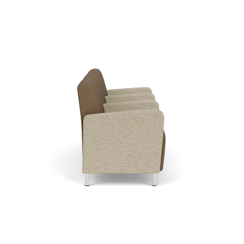 Lesro Ravenna Lounge Reception 3 Seat Tandem Seating in Brown