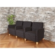 Lesro Ravenna Lounge Reception 3 Seat Tandem Seating in Black