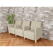 Lesro Ravenna Lounge Reception 3 Seat Tandem Seating in Beige