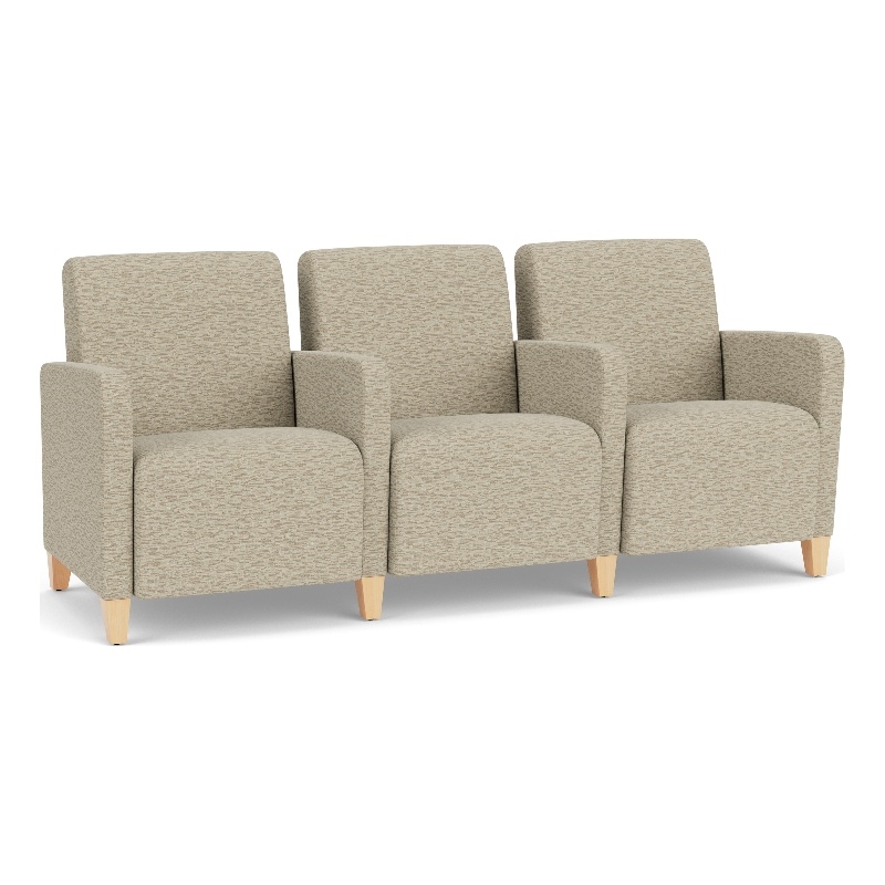 Lesro Ravenna Lounge Reception 3 Seat Tandem Seating in Beige